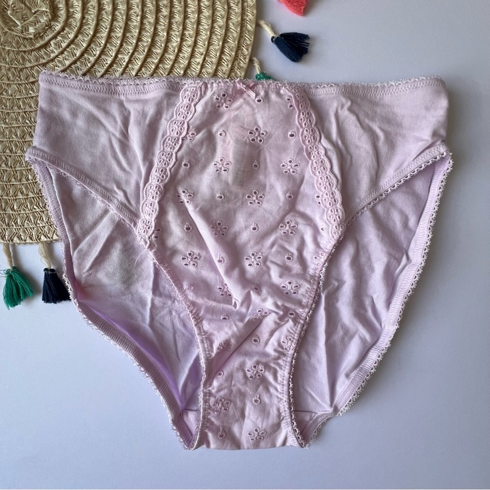 Victoria's Secret Stretch Cotton Eyelet High-Leg Brief Panty Violet S NEW